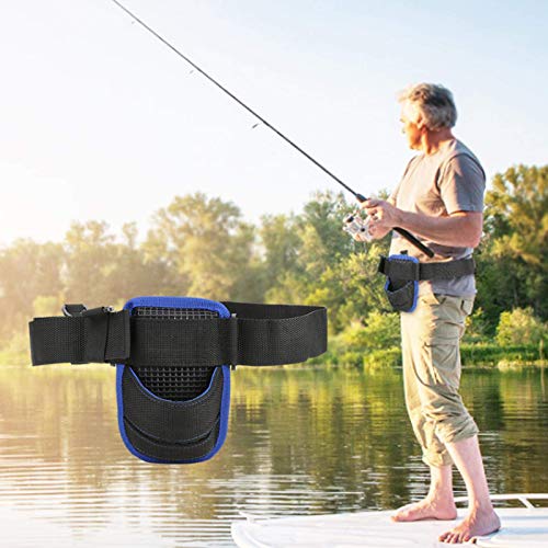 Akozon Waist Fishing Rod Holder, Lightweight Waist Fishing Rod Holder Oxford Fabric Belt Strap Support Waist Rod Holder Belt Angling Tools Accessories(Fishing Waist Belt)