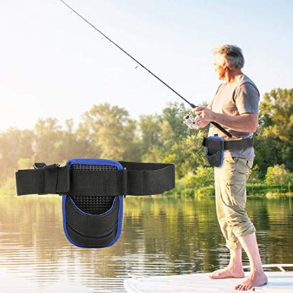 Akozon Waist Fishing Rod Holder, Lightweight Waist Fishing Rod Holder Oxford Fabric Belt Strap Support Waist Rod Holder Belt Angling Tools Accessories(Fishing Waist Belt)