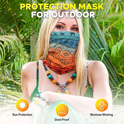 JOEYOUNG Headwear, Bandana, Neck Gaiter Head Wrap Headband Balaclava Magic Scarf - color: A-new Boho