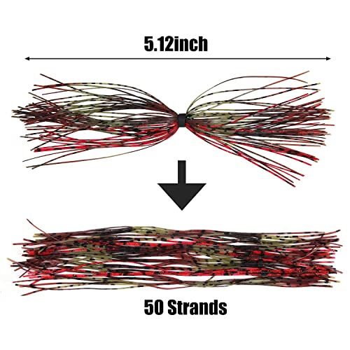 OROOTL Silicone Jig Skirts Spinnerbait Skirt Replacement Bass Fishing Lures for DIY Spinner Baits Buzzbaits Squid Jig Accessories - color: A-Skirts-6pcs