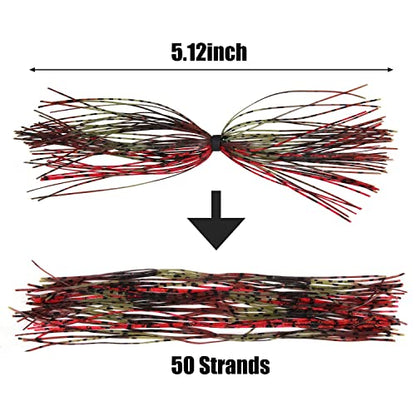 OROOTL Silicone Jig Skirts Spinnerbait Skirt Replacement Bass Fishing Lures for DIY Spinner Baits Buzzbaits Squid Jig Accessories - color: A-Skirts-12pcs