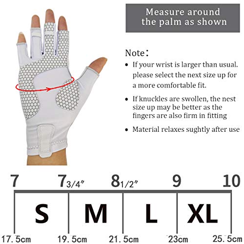Drasry UV Protection Fishing Fingerless Gloves - Men & Women UPF 50+ SPF Gloves for Fishing, Kayak, Paddling, Hiking, Sailing, Rowing - color: Gray, size: Large