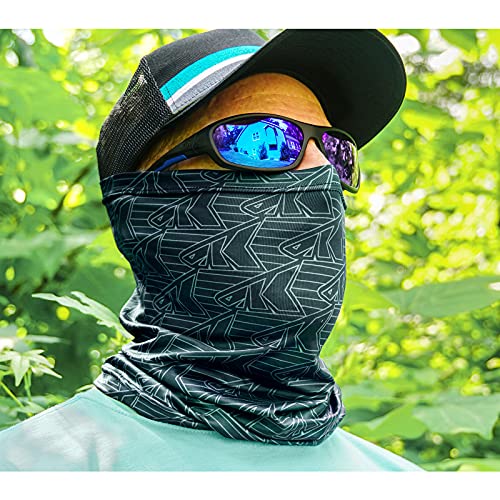 KastKing Sol Armis Neck Gaiter - UPF 50 Face Mask - UV Sun Protection Mask for Men & Women, Fishing, Hiking - color: D: Black Repeating Logo (Size: 19"x9.5"), size: One Size