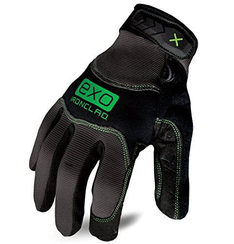Ironclad EXO Pro Water Resistant; Work Gloves, (1 Pair), EXO2-MWR-04-L, Black/Grey - size: Large (Pack of 2)