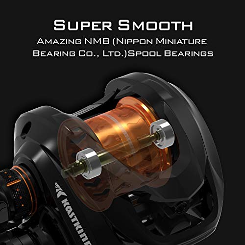 KastKing Zephyr Bait Finesse Baitcasting Reel, Carbon Fiber Fishing Reel - Drag Clicker Version, 7.2:1 Gear Ratio Fishing Reel - 5.6oz Lightweight Bait Finesse System Casting Reel - color: Right Handed-7.2:1 Drag Clicker
