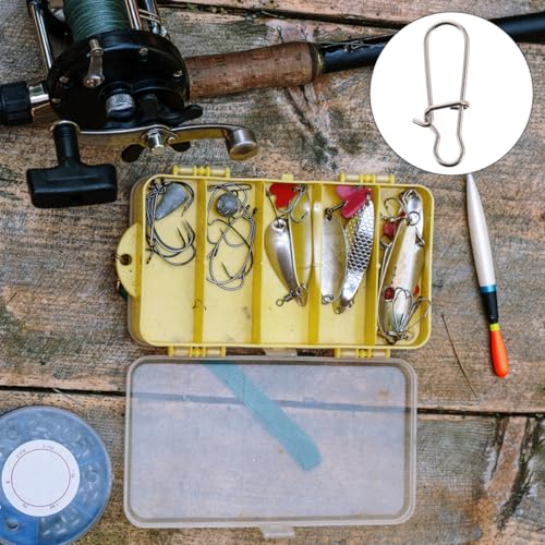 100pcs Stainless Steel Snap Connector Fishing Hooks for Snap Clip for Fishing Gear Accessories