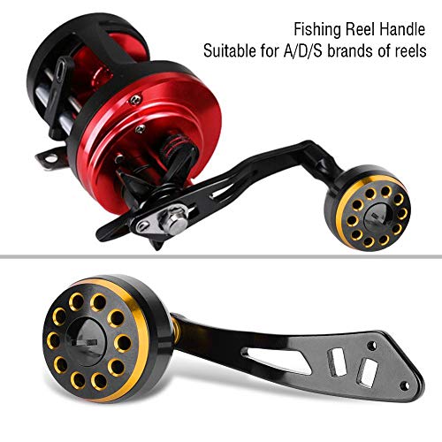 Tbest Knob Power Handle Grip,Fishing Reel Handle CNC Knob with Fittings Replacement Parts Accessory - color: Black+Gold