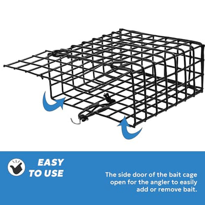 Vinyl-Coated Wire Crab Bait Cages for Heavy Duty Crab Trap Pot, Cage Box 6"x6"x3" - style: BK-1