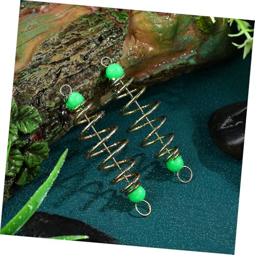 Toddmomy 12Pcs Carp Fishing Bait Cages, Carbon Steel Spring Feeder with Luminous Beads, Bait Holder for Night Freshwater Saltwater Fishing