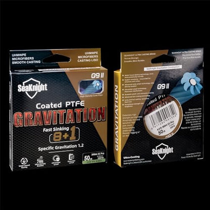 SeaKnight G9 II 8+1 Braide line, 9 Strands Braided Fishing Line Fast Sinking Fishing Line 164Yds/328Yds Seawater-Proof UV-Proof Coated PTFE Sea Fishing Line Braid 17-80LB - color: Low-vis Green, size: 17LB(0.14mm)-164Yds