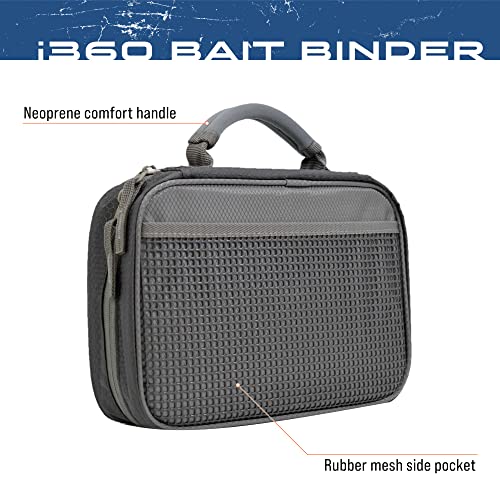 FROGG TOGGS Bait Binder, Fishing Tackle and Bait Storage, Salt Water Resistant Soft Sided Tackle Bag, Black, i360