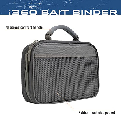 FROGG TOGGS Bait Binder, Fishing Tackle and Bait Storage, Salt Water Resistant Soft Sided Tackle Bag, Black, i360