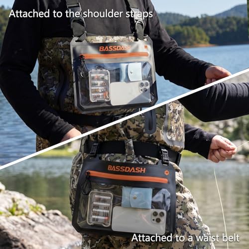 BASSDASH 2-Pack TPU Fishing Tackle Bag Heavy Duty Bait Storage Pouch with Water-Resistant Zipper for Soft Baits, Tools, Accessories - size: Medium