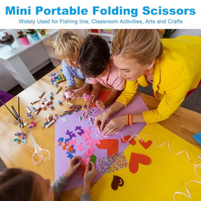 PATIKIL Folding Scissors Mini Fishing Braided Line Cutter Paper Portable Scissors for Fishing, Classroom Activities, Arts and Crafts Projects