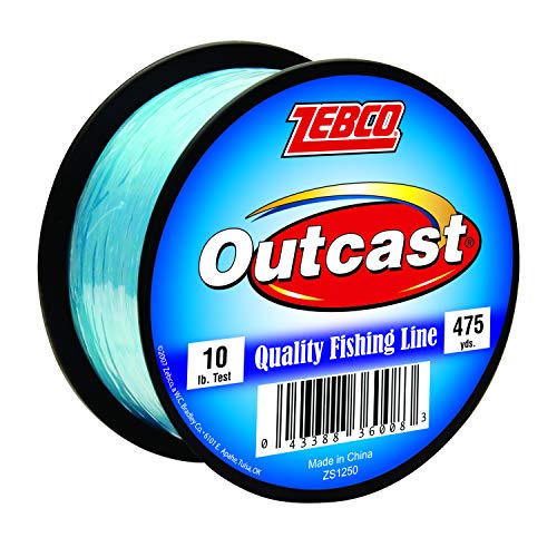 Zebco Outcast Monofilament Fishing Line, Low Memory and Stretch, High Tensile Strength - color: Blue, size: 475-Yard/10-Pound