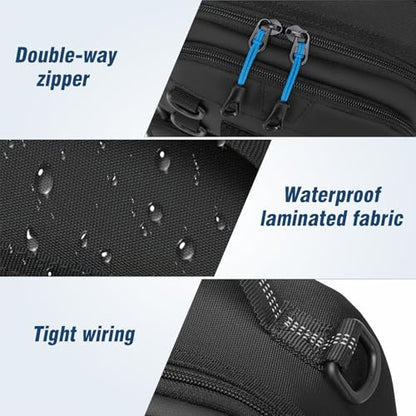 Fishing Bag, Small Fishing Tackle Sling Bag with Rod & Beverage Holder, Convertible Crossbody Shoulder Bag, Fish Gifts for Men Women, Black - color: Black