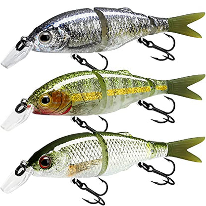 TRUSCEND Swimmax Easy Catch Fishing Lures with BKK Hooks, Wiggling, Vibrating, Rattling and Gurgling for More Bite, Heavy-Duty Dyneema Fiber Jointed Swimbaits for Bass, Trout, Walleye, Crappie, Pike - color: E2-3.5",0.3oz