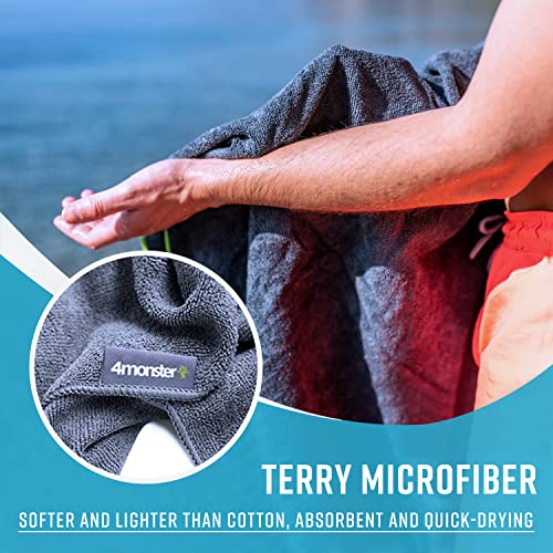 4Monster 4-Pack Quick Dry Microfiber Travel Towels – Super Absorbent, Ultra-Soft Camping Towel Set with Water-Resistant Bag, Lightweight & Compact for RV, Gym, Beach, Pool, Swimming, and Family Trips - color: 4-navy