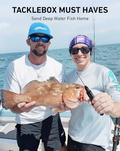 GOLDEN J Fish Venting Tool for Saltwater Fishing | Modular Design with Hidden Storage & Stainless Steel/Aluminum Build, Relieves Deep Sea Fish Pressure for Healthier Release - size: L+M