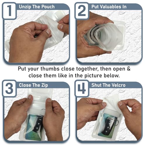 Waterproof Car Key FOB Pouch Submersible Dry Bag Holder for ID Credit Cards Cash Keys Case Swim Surf Floating Wallet - color: White