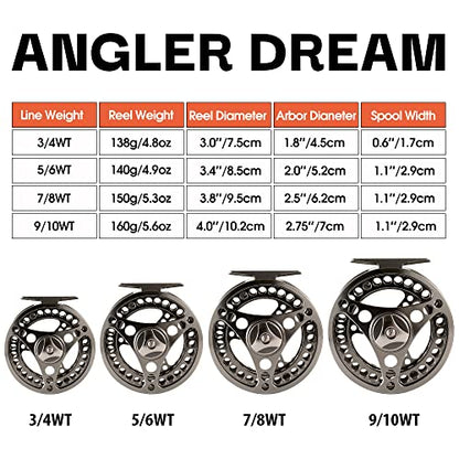 EX-ALC Fly Reel 3/4 5/6 7/8 9/10WT CNC Machined Large Arbor Aluminum Fly Fishing Reels Silver/Gunsmoke Fly Reels - color: Moss Green Fly Line, size: 7/8WT Fly Reel