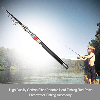 Telescopic Fishing Rod,Portable Lightweight Compact Carbon Fiber Rod for Travelers Campers Fishing Trips Camping Adventures
