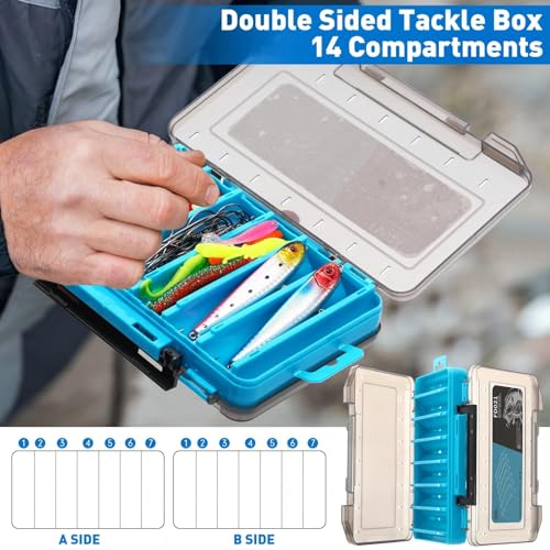 Soulchen 255 Pcs Fishing Backpack with Tackle Boxes and Gears Tackle Sling Bag Backpack with Fishing Hooks, Lures, Pliers, Lip Gripper, Hook Remover, Fish Gifts for Men