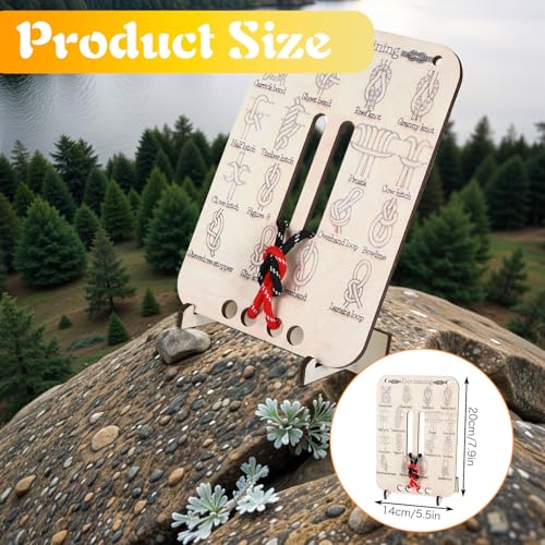 Learn Knot Training Board Knot Tying kit Learn to Tie Knot Training Board 16 Knotting Methods for Beginners Knot Tying Book Adults Beginner for Outdoor Survival Camping Climbing Practice