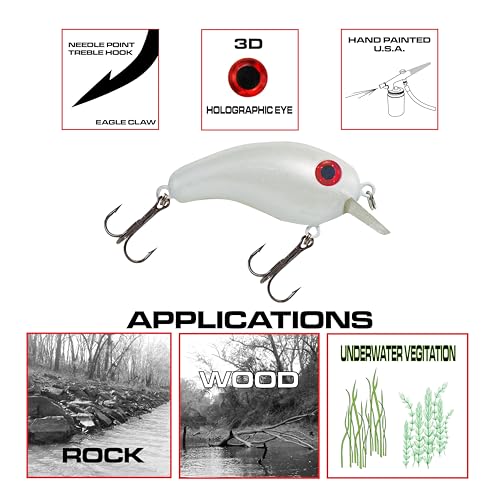 Crappie Magic Crankbait (2 Inch Crappie Lure) Made in the USA - color: Pearl White