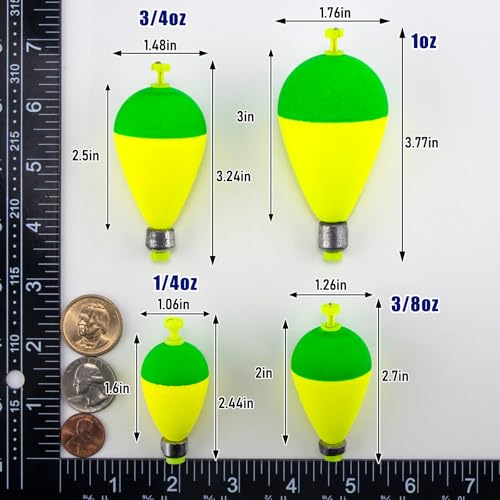 Dr.Fish 5 Pack Weighted Fishing Bobbers Snap-on Spring Bobbers Push Button Floats EVA Foam Pear Shape Bass Freshwater Fishing for Crappie Panfish Bluegill Trout - color: Red/White, size: 3"(1oz)