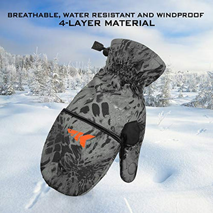 KastKing PolarBlast Convertible Ice Fishing Gloves Cold Weather Mittens and Fingerless Gloves with 3M Thinsulate Ideal for Ice Fishing, Photography - color: Blackout, size: Small