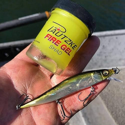 Pautzke Fire Gel Bait Scent Fishing Attractant, Long-Lasting Fish Scent Gel, Freshwater Saltwater Compatible, Strong Scent Trail, Easy Apply Lure Enhancer - color: Shad