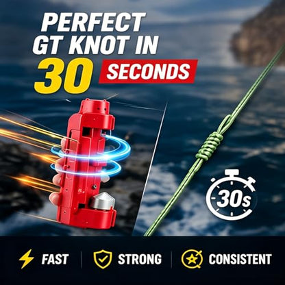 2026 Upgraded Electric Automatic Fishing Knot Tying Tool, USB Rechargeable GT/PR Knotter, Quick Fishing Hook Line Knot Tier, Portable Fishing Knot Machine Gift for Anglers - color: Black