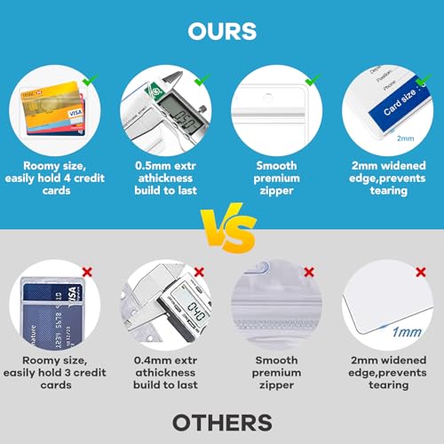 ABEYATH 20 Pack Extra Thick ID Card Name Badge Holder Heavy Duty Waterproof Clear Plastic PVC Vertical Sleeve Pocket Resealable - style: 20 pack