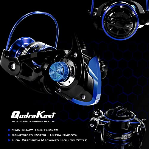 Fishing Rod and Reel Combos, Unique Design with X-Warping Painting, Carbon Fiber Telescopic Fishing Rod with Reel Combo Kit with Tackle Box, Best Gift for Fishing Beginner and Angler - color: Blue, size: 1.8 m 5.91 ft (Tackle Box)