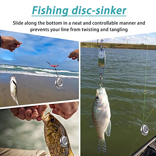 Disc Sinkers Fishing Weights Coin Weight Saltwater Fishing Weight sSinker Surf Fishing Inline Trolling Bottom Drifting Catfish Weight Sinker Fishing Tackle Gear 1oz 2oz 3oz 4oz 5oz 6oz 8oz - style: 1oz - 10pcs