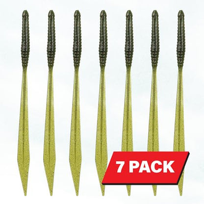 6th Sense – Ridge Worm – Soft Plastic Worm – Bass Fishing – Long Flowing Ribbon Tail Worm – Made in the USA (7 per Pack)