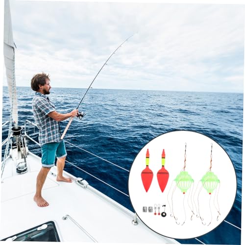 YARNOW Fishing Float Set Explosive Hooks 10-Piece Artificial Fishing Bait Tackle Kit for Freshwater