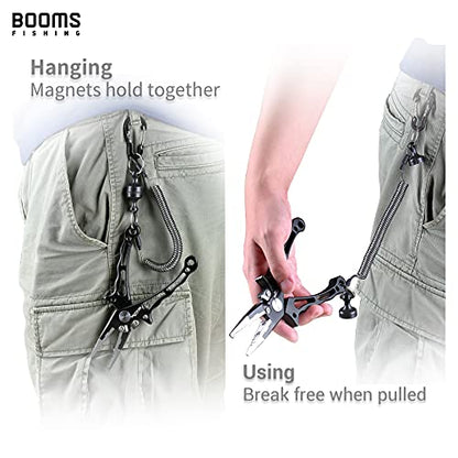 Booms Fishing MRC Magnetic Net Release for Fly Fishing, Magnetic Quick Release Keychain, Magnet Clip Release with Coiled Lanyard or Carabiners - style: 2pcs Magnetic Release & Lanyard