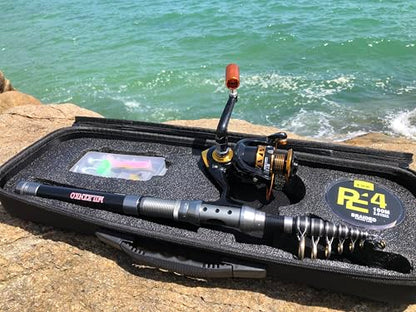 Telescopic Fishing Rod and Reel Combination, 240 Cm Carbon Fiber Rod, Adult Foldable Fishing Rod Suitable for Freshwater and Salt Water - color: Black And Silver
