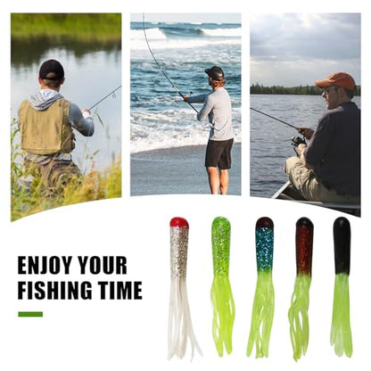 120pcs Fishing Crappie Lures -70pcs Jig Heads Hooks Kit,Small Soft Plastic Grub Lure, Tube Bait Jig Heads for Saltwater Freshwater Fishing - size: 120 pieces (70 Jigs + 50 Soft Baits)