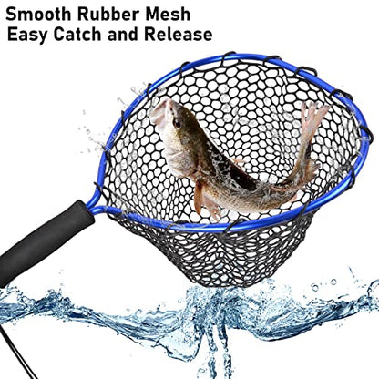 Floating Fishing Net - Fishing Landing Net with Rubber EVA Handle for Easy Fish Catch and Release Fishing Net for Fly, Trout, Salmon, Bass, Kayak Fishing - color: Style A