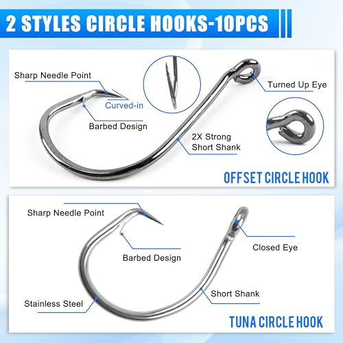 SILANON Pre-Rigged Carolina rig Saltwater Grouper Rig Egg Sinker Flounder Rigs with 10 Circle Hooks Steel Wire Leader for Catfish Snapper Flounder Halibut Redfish Surf Fishing Bottom Rig - size: 0.75oz Egg sinker Rig(4pcs)+Circle hooks(10pcs)