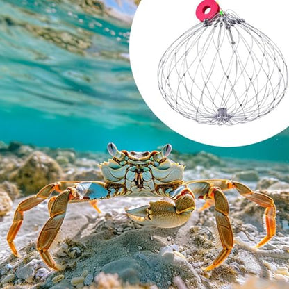 Soft Fishing Net Automatic Opening Closing Soft Steel Wire Multi-Functional | Fishing Accessories Fishing Net Multi-functional for Crabbing Lobster Crayfish Outdoor Inland Saltwater Lake River Mar - size: Diameter 62cm