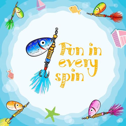 Dovesun Fishing Lure Making Kit DIY Spinner Making Kit, Inline Spinner Baits for Bass Fishing Trout Salmon Freshwater Gift for Men 228pcs/155pcs/107pcs - color: A-228PCS-Smile Blades-Inline Spinners Making Kit