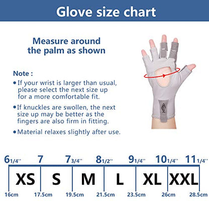 Palmyth UV Protection Fishing Fingerless Gloves UPF50+ Sun Gloves Men Women for Kayaking, Hiking, Paddling, Driving, Canoeing, Rowing - color: Air Light Gray, size: X-Large