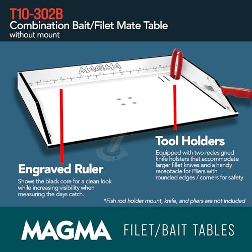 Magma T10-302B HDPE Bait and Fillet Table, 21" Fish Cleaning Station