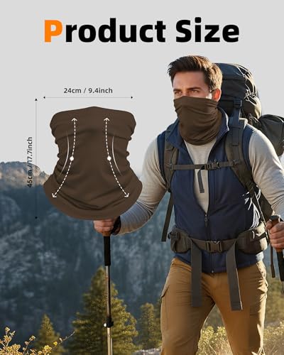 Xeoxarel Neck Gaiter, 7 Pack Cooling UV Protection, Bandana Face Mask Scarf for Men and Women - color: Black, Navy, Dark Grey, Olive Green, Brown, Sand, Dark Green