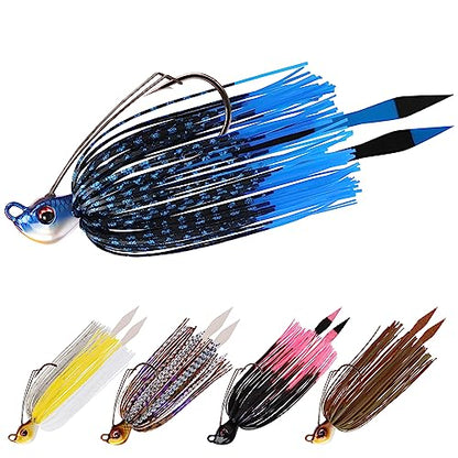 TRUSCEND Jigs Fishing Lures with Ultra Smooth Teflon Hook, Tour Grade Titanium Weed Guard Swim Jigs, Valuable Weedless Skirted Jig, Well-Made Lures for Crappie Bass Trout, Freshwater Fishing Gear - color: A2-1/2oz
