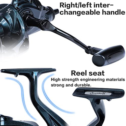 Sougayilang 10000/12000/14000 Surf Spinning Reel - 13+1 Stainless Bearings for Ultra Smooth Drag, Powerful Saltwater Fishing Reel for Heavy Duty Surf Casting